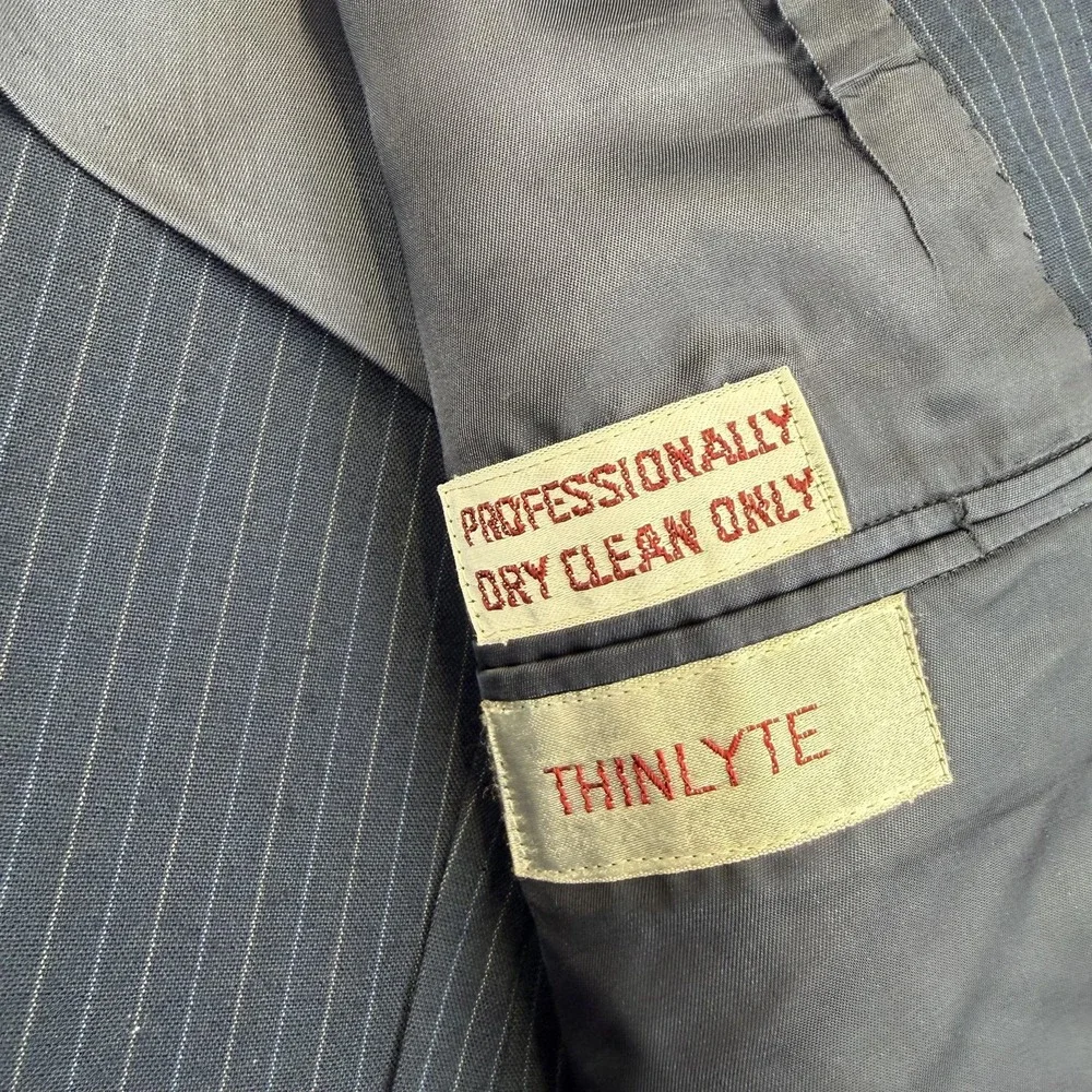 Hickey‎ Freeman Blazer Mens 44 Regular Blue Pinstripe Two Button Suit Jacket